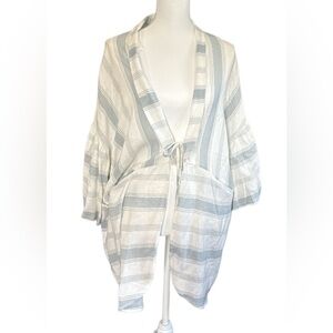 Universal Thread Blue and White Striped Cardigan swim/cover